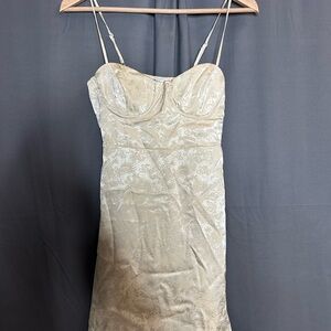 Princess Polly Cream Satin mini dress corset